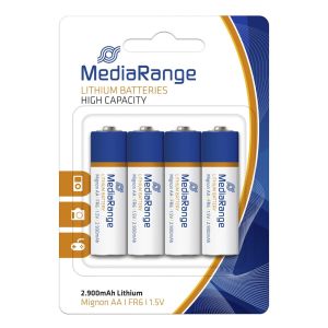 MediaRange Batterie al Litio Mignon AA|FR6|1,5 V, Conf. 4 - MRBAT154