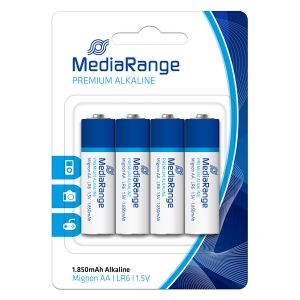 MediaRange Batterie Alcaline LR6 Mignon AA 1.5V - MRBAT104 - Conf. 4 pz