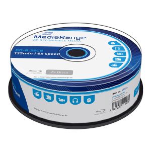 MediaRange BD-R 25GB 6x speed, in CONFEZIONE Cake da 25 pezzi - MR514