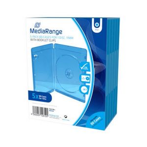 MediaRange Custodia Blu Ray 11mm SINGOLA 1 disco BLU, conf. 5 pezzi - BOX38