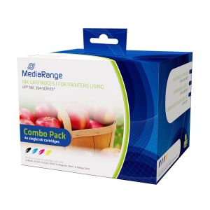 MediaRange Cartucce per HP364 Inkjet Cartridge Combo Pack Series 1x Black 23ml + 1x Cyan/Magenta/Yellow 14.5ml - MRHP364