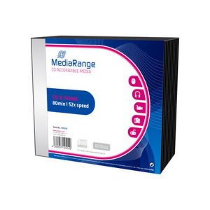 MediaRange CD-R 700MB 80min 52x speed, Slimcase Pacco da 10 pezzi - MR205