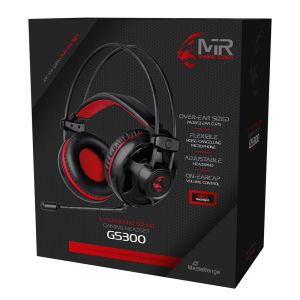 Mediarange Cuffie da Gaming a cavo audio surround 5.1, retroilluminazione LED rosso - MRGS300