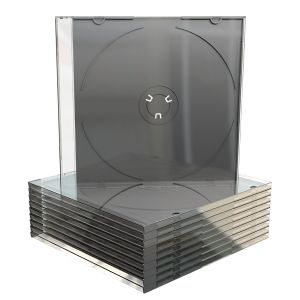 MediaRange Custodia Singola CD/DVD Trasparente Clear Black Tray Slim 5,2mm BOX21