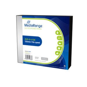 MediaRange 5 DVD-R 4.7GB 120min 16x, in Slimcase singoli - MR418