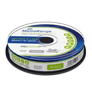 MediaRange 10 DVD-R Mini 1,4GB 8cm Fullsurface Printable 80mm, in cake - MR430