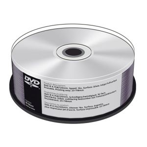 MediaRange DVD-R Silver Surface Inkjet Fullsurface Printable 4,7GB 120 Minuti 16X Print Stampabili- MR415