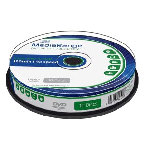 MediaRange 10 DVD-RW Riscrivibili 4,7GB 120 Min 4X, in cake box - MR450