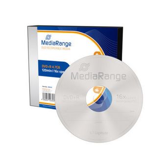 MediaRange 5 DVD+R 4.7GB 120min 16x, in Slimcase singoli - MR419