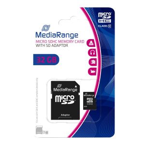 MediaRange Micro SD Memorycard 32GB Classe 10 con adattatore SD in blister MR959