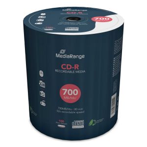 MediaRange 100 CD-R  700MB 80 Min 52X, in Shrink - MR204