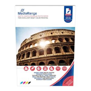 MediaRange A4 Carta Fotografica PATINATA OPACA (Matted-Coated) Fronte-Retro, 200g, 50 fogli – MRINK102