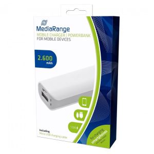MediaRange Powerbank Caricabatterie Portatile Mobile Charger 2600 mAh CAVO INCLUSO uscita USB - MR745