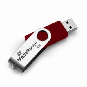 MediaRange USB Flash Drive 4GB Pendrive Pen Drive 4 gb - RED/SILVER - MR907-RED