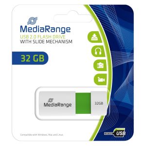 MediaRange USB flash drive, color edition, VERDE 32GB - MR973 