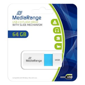 MediaRange USB flash drive, color edition, LIGHT BLUE, 64GB - MR974