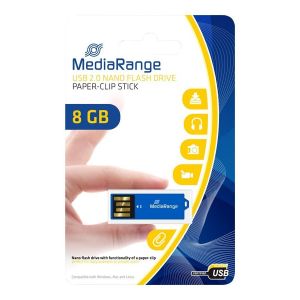 MediaRange USB nano flash drive stick paper-clip BLU, 8GB 8 GB - MR975