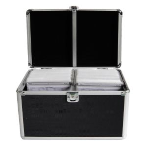 MediaRange Valigia per 200 dischi Alluminio Nero con bustine sospese - BOX71