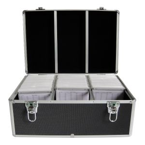 MediaRange Valigia 500 dischi Nero-alluminio DJ Case con bustine sospese - BOX73