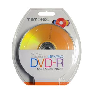 Memorex 15 DVD-R 16x Cool Colors (colorati) 4.7GB, in blister - 32020019223