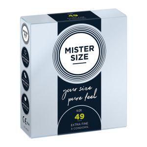 Mister Size 49, preservativi ultrasottili larghezza nominale 49 - conf. 3 profilattici