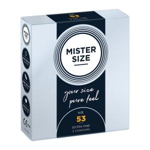 Mister Size 53, preservativi ultrasottili larghezza nominale 53 - conf. 3 profilattici