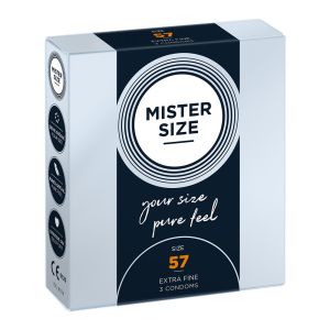 Mister Size 57, preservativi ultrasottili larghezza nominale 57 - conf. 3 profilattici