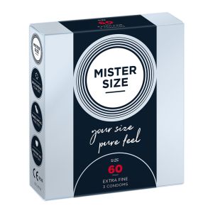 Mister Size 60, preservativi ultrasottili larghezza nominale 60 - conf. 3 profilattici