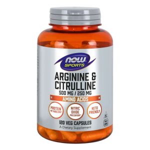 NOW FOODS Arginine 500mg + Citrulline 250mg 120 capsule
