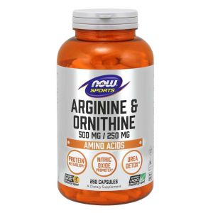 Now Foods - L-Arginine & Ornithine 500/250mg, 250 Capsule - arginina e ornitina