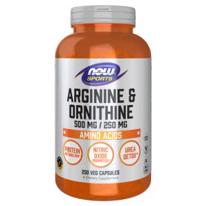 Now Foods - L-Arginine & Ornithine 500/250mg, 250 Capsule - arginina e ornitina