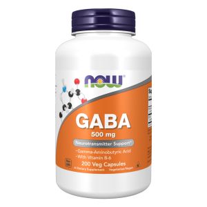 NOW FOODS GABA 500 mg - 200 capsule vegetali - acido γ-amminobutirrico