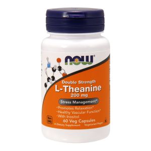 NOW FOODS L-Theanine 200 mg Veg - 60 Capsule - L-Teanina