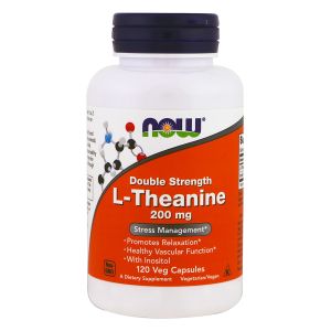 NOW FOODS L-Theanine 200 mg Veg - 120 Capsule -L-Teanina