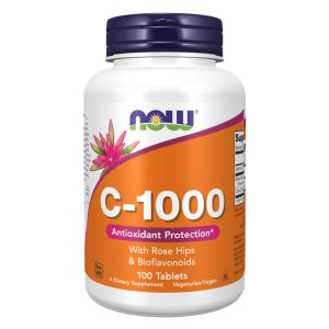 NOW FOODS Vitamin C-1000 with Rose Hips 100 tablets (vitamina C)
