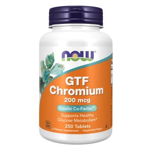 NOW FOODS GTF Chromium 200mcg 250 tablets  - cromo chelato