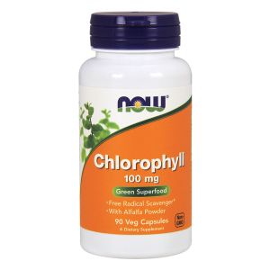 NOW FOODS Chlorophyll 100mg, 90 Veg Capsule - Clorofilla
