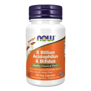 NOW FOODS Pro-Biotics Acidophilus & Bifidus 8 Billion 60 Veg Capsule