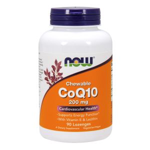 NOW FOODS CoQ10 200mg 90 Compresse Masticabili - supporto cardiovascolare