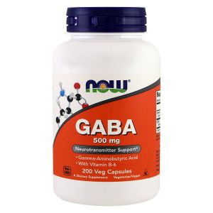 NOW FOODS GABA 500 mg - 200 capsule vegetali, Acido Gamma-Amino-butirrico 