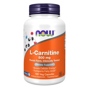 NOW FOODS L-Carnitine, 500mg - 180 vcaps - L-Carnitina