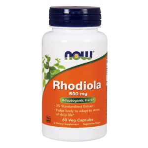NOW FOODS Rhodiola 500mg 60 Veg Capsules - Rodiola rosea