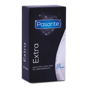 PASANTE EXTRA SAFE - Preservativi resistenti extralubrificati - CONFEZIONE DA 12 PEZZI - profilattici