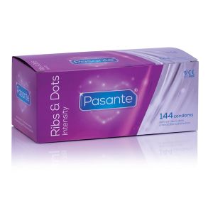 PASANTE Intensity (RIBS & DOTS) - Preservativi stimolanti - Clinic Pack 144pz