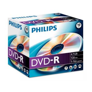 Philips 10 DVD-R 4.7Gb 120 minuti 16X in jewel case - DM4S6J10C