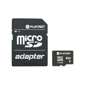 PLATINET micro SDHC SECURE DIGITAL + adattatore SD 4GB classe 6 (40721)