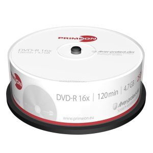 PRIMEON 25 DVD-R 4.7GB 120 Min 16X, in cake box - 2761203