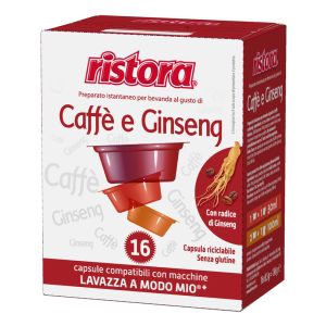 Ristora capsule compatibili A Modo Mio CAFFE al GINSENG - confezione 16 pz.