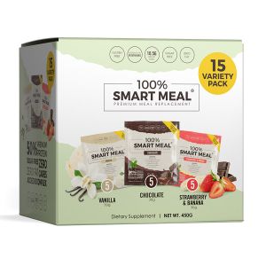 100% Smart Meal Premium Meal Replacement,15 Pack - Gusti misti (Sostitutivo Pasto)