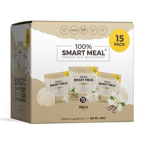 100% Smart Meal Premium Meal Replacement,15 Pack - Vanilla (Sostitutivo Pasto)